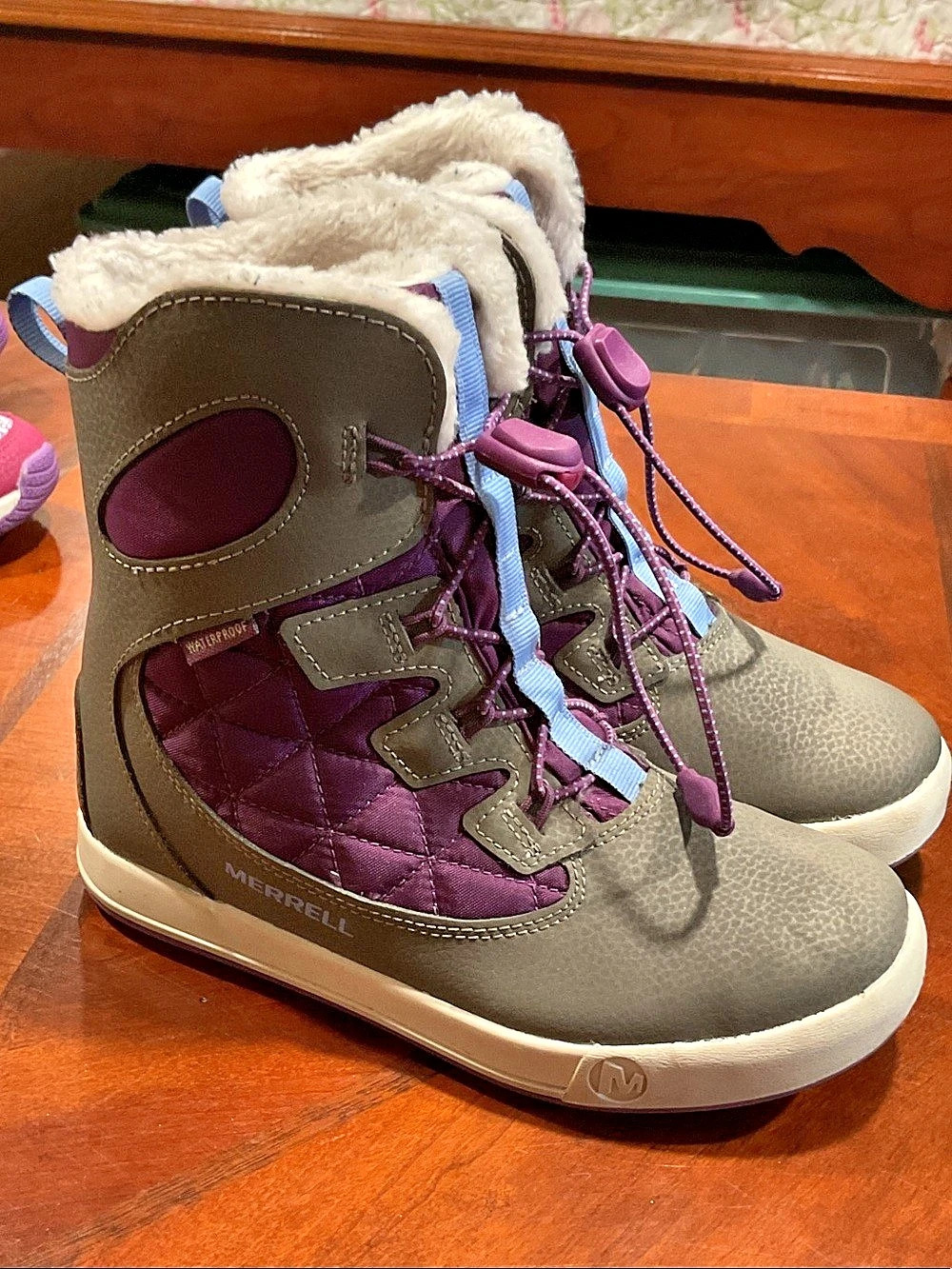 Merrell Jungle Moc Ice+ + Winter Boots Gray Purple US 3